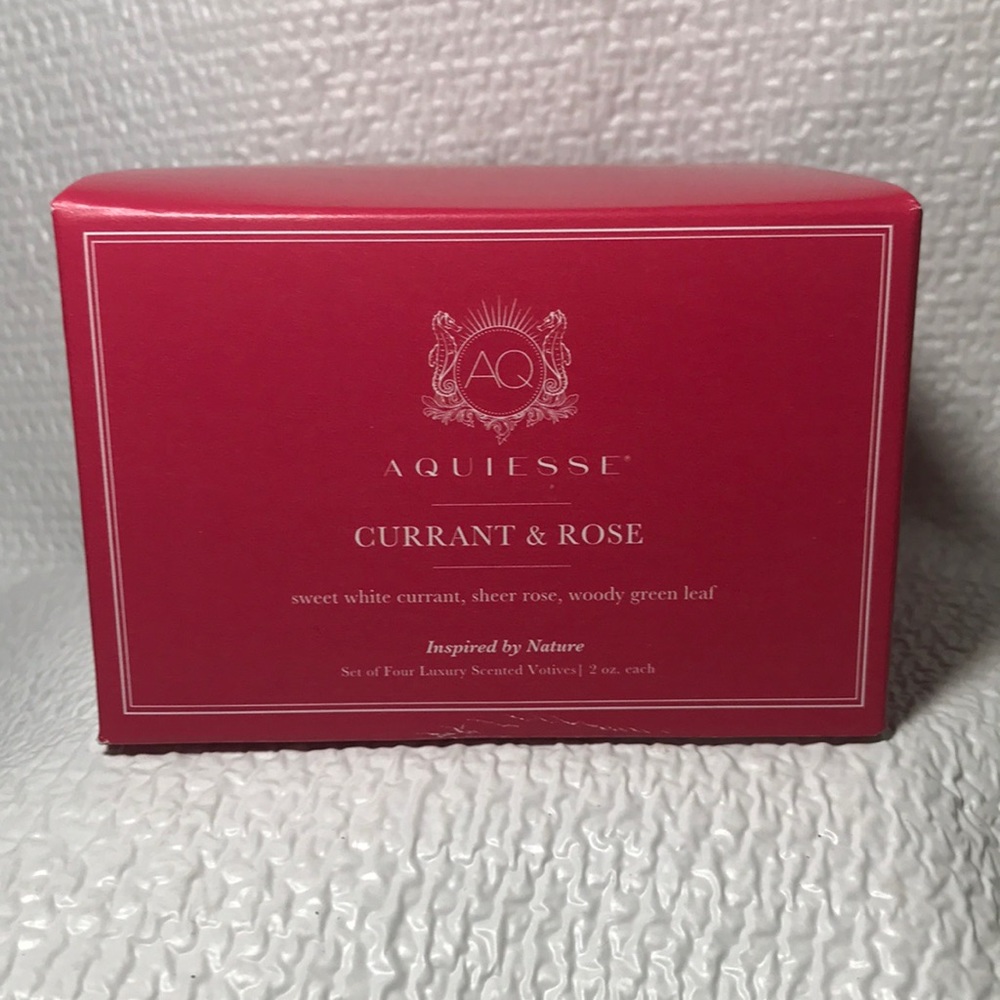 Aquiesse Currant & Rose Luxury Scented Soy Votive Candles 2 oz Set of 4